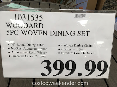 Deal for the Woodard 5-piece Woven Dining Set at Costco