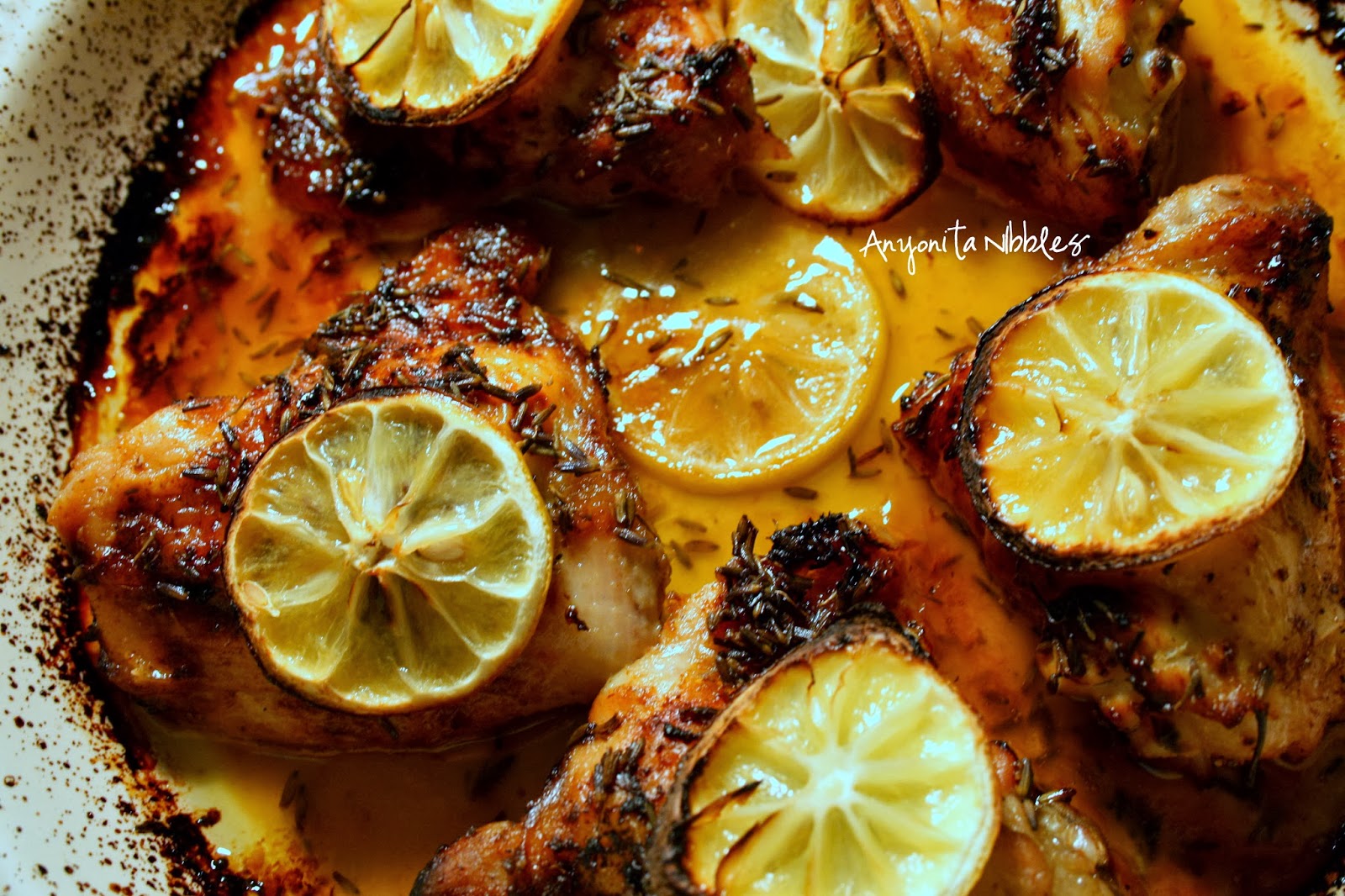 A tray of succulent and juicy lemon and lavender oven chicken | Anyonita Nibbles