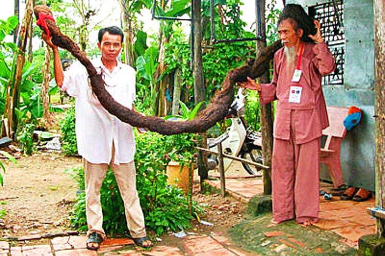 Dünyanın en uzun saçlı adamı olan Vietnamlı Tran Van Hay, saçını 50 yıldan uzun bir süredir kestirmemiş.