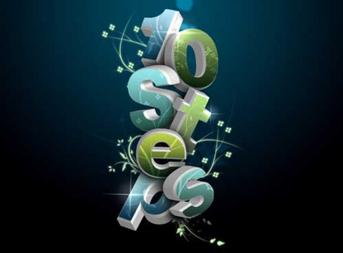 Create a 3D flowery text effect