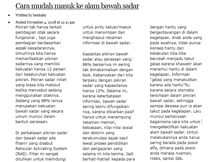 Langkah-langkah Membuat Kolom Koran pada Ms. Word Langkah-langkah Membuat Kolom Koran pada Ms. Word
