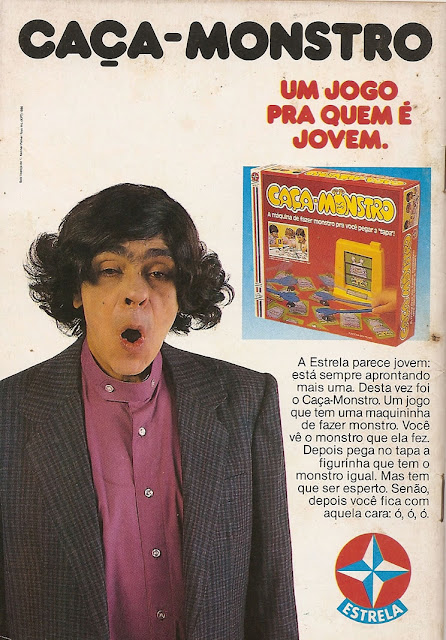 Propaganda do brinquedo Caça-Monstro da Estrela com Chico Anísio protagonizando a campanha.