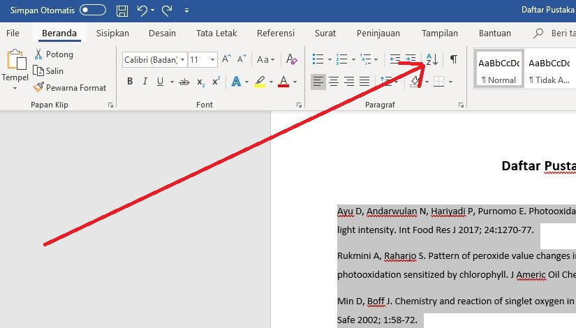 Cara Mengurutkan Daftar Pustaka Sesuai Abjad Di Word Shalaman