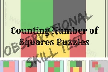 Observation Skill Test-Counting Number of Squares Puzzles