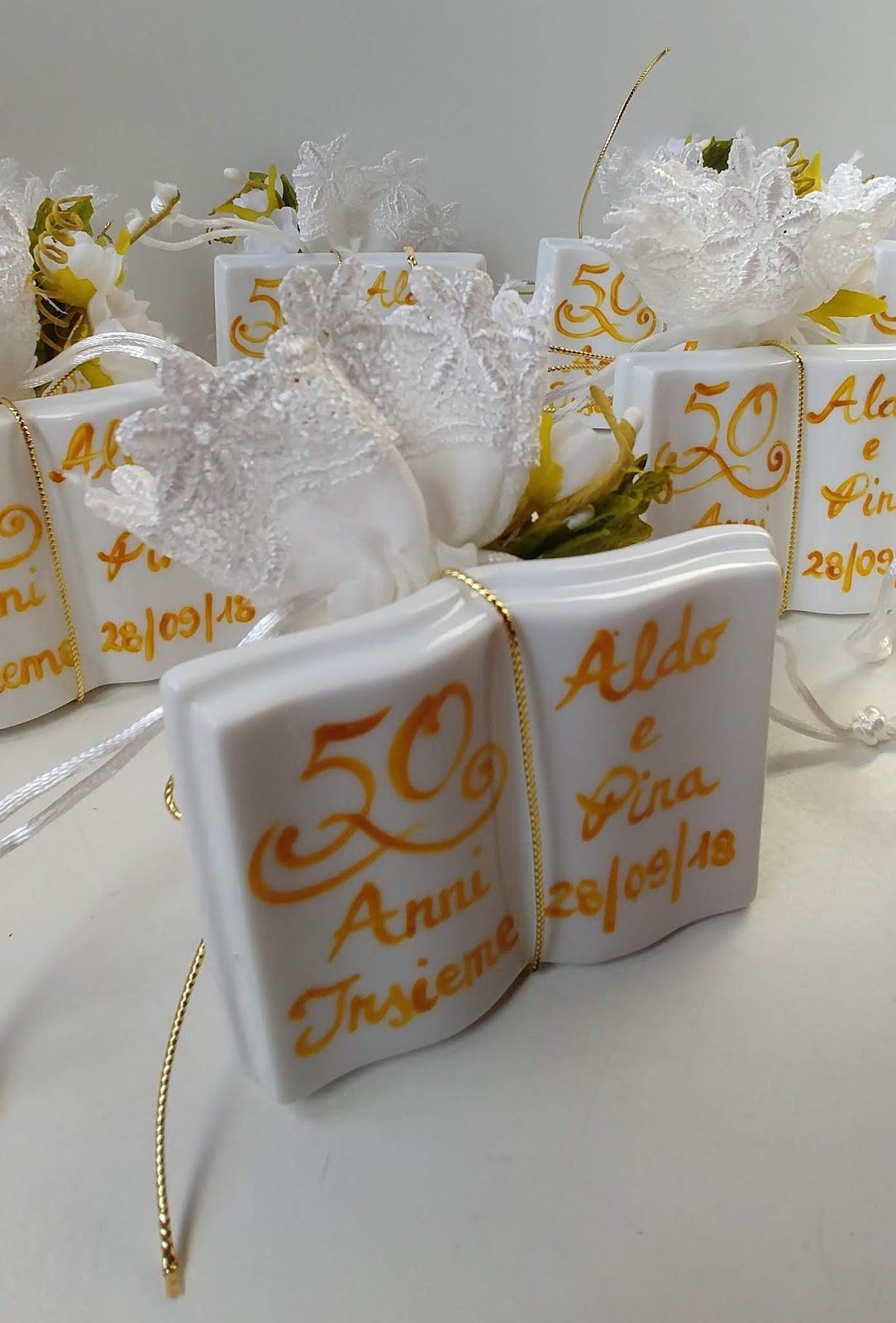 Bomboniere Per Anniversario Di Matrimonio DECORARTE: BOMBONIERE 50° ANNIVERSARIO DI NOZZE PERSONALIZZATE