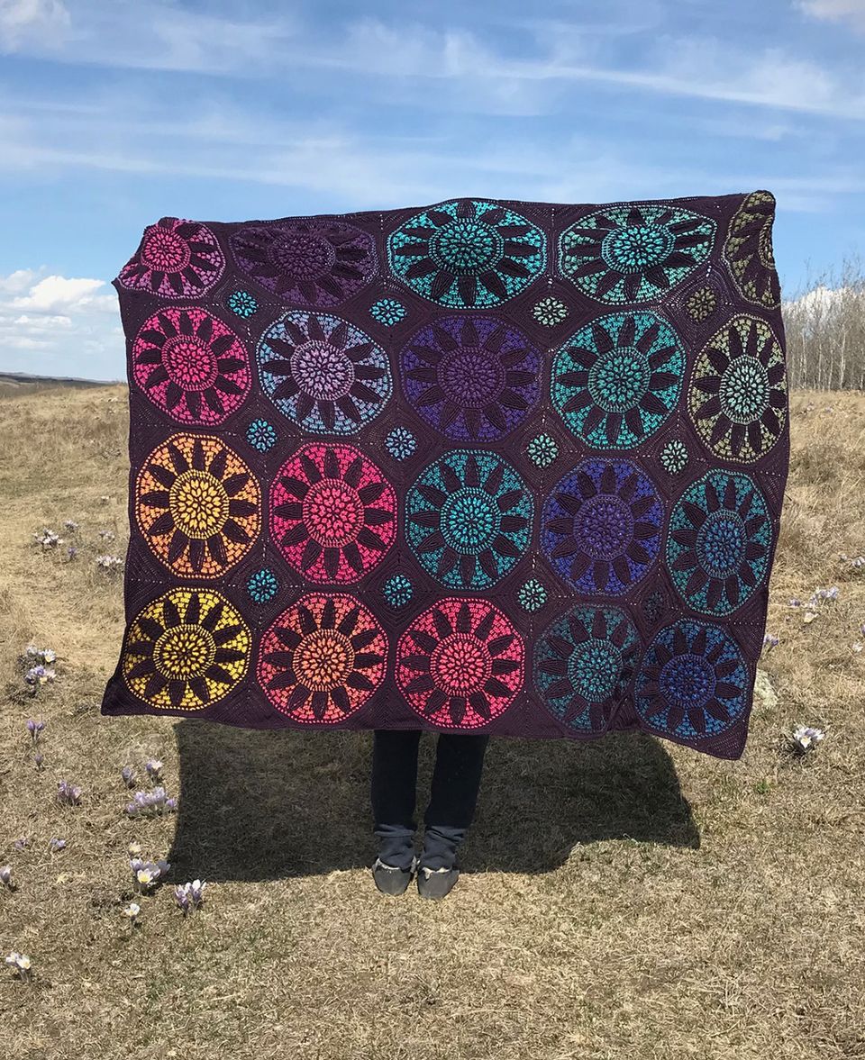 Stained Glass Wonder crochet blanket or pillow LillaBjörn's Crochet