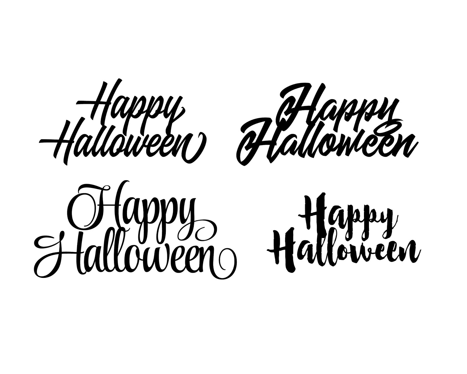 free happy halloween word art svg cut vector file
