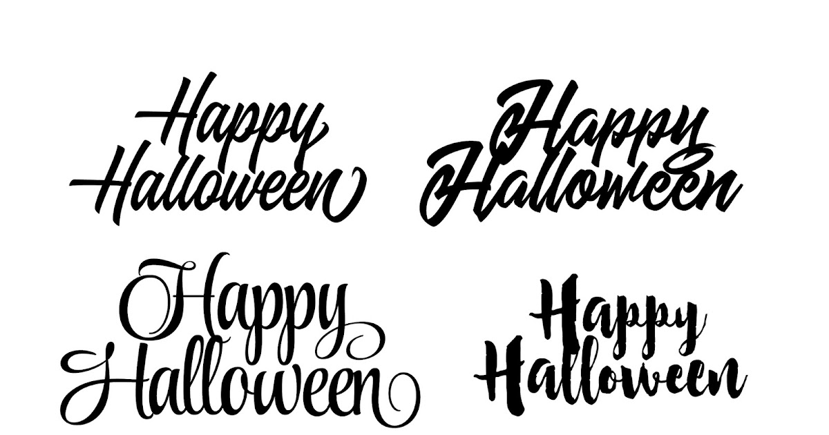 Free Happy Halloween Word Art SVG Cut Vector File