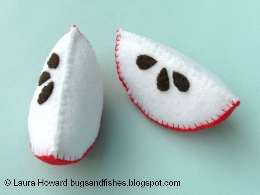 Bugs and Fishes by Lupin: Sew Some Felt Fruit! Apple and Orange Slices  Tutorial