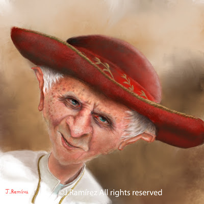 Ratzinger papa ipad benedicto illustration caricature