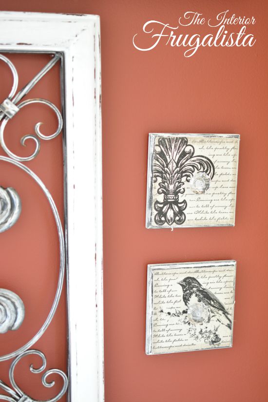 Hallway Gallery Wall Decoupaged French Plaques