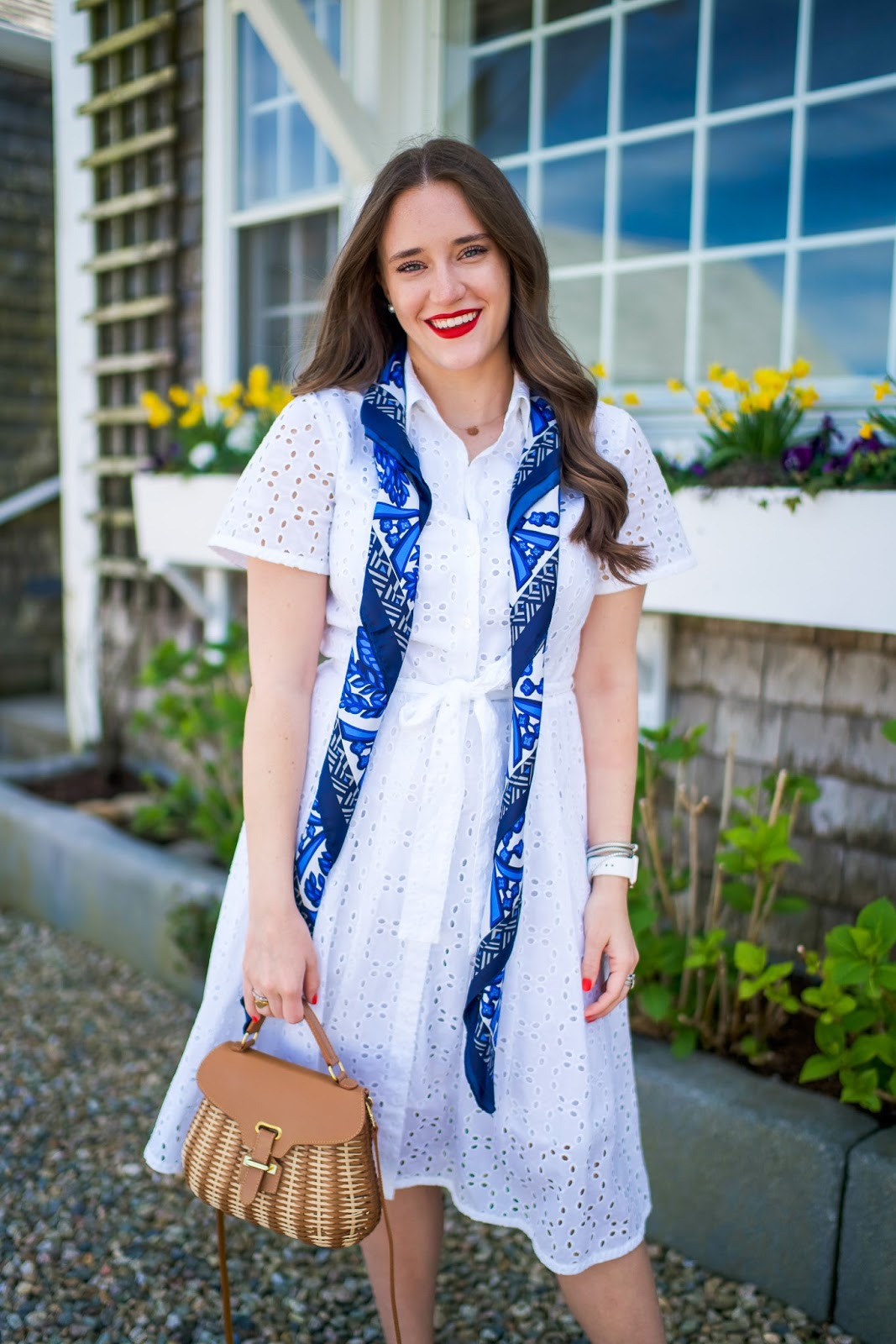 White Shirtdress styled by popular New York fashion blogger, Covering the Bases