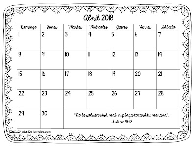 formatos de calendarios 2018