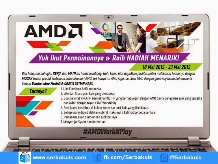 Kuis #AMDWorkNPlay Berhadiah Voucher / Flashdisk per Hari