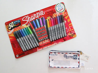 Belle and Union envelope pouch stores 21 Sharpies!