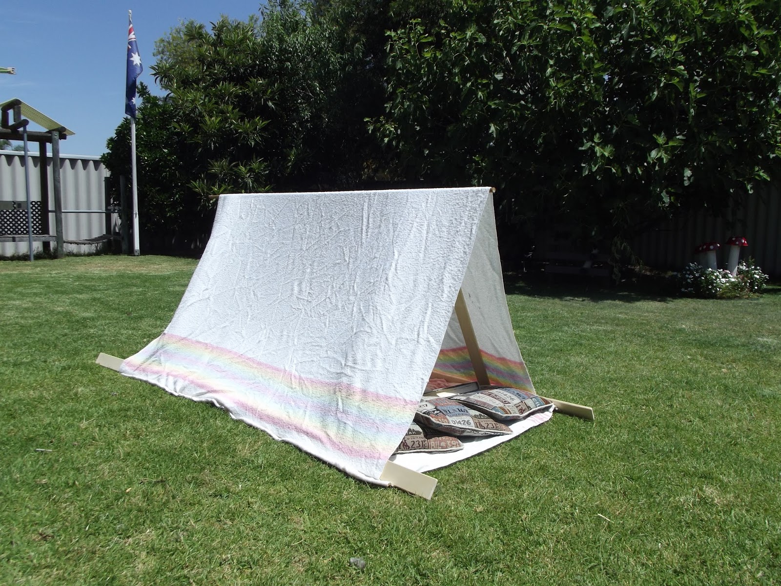 Backyard Play Project Ideas Rug Tent