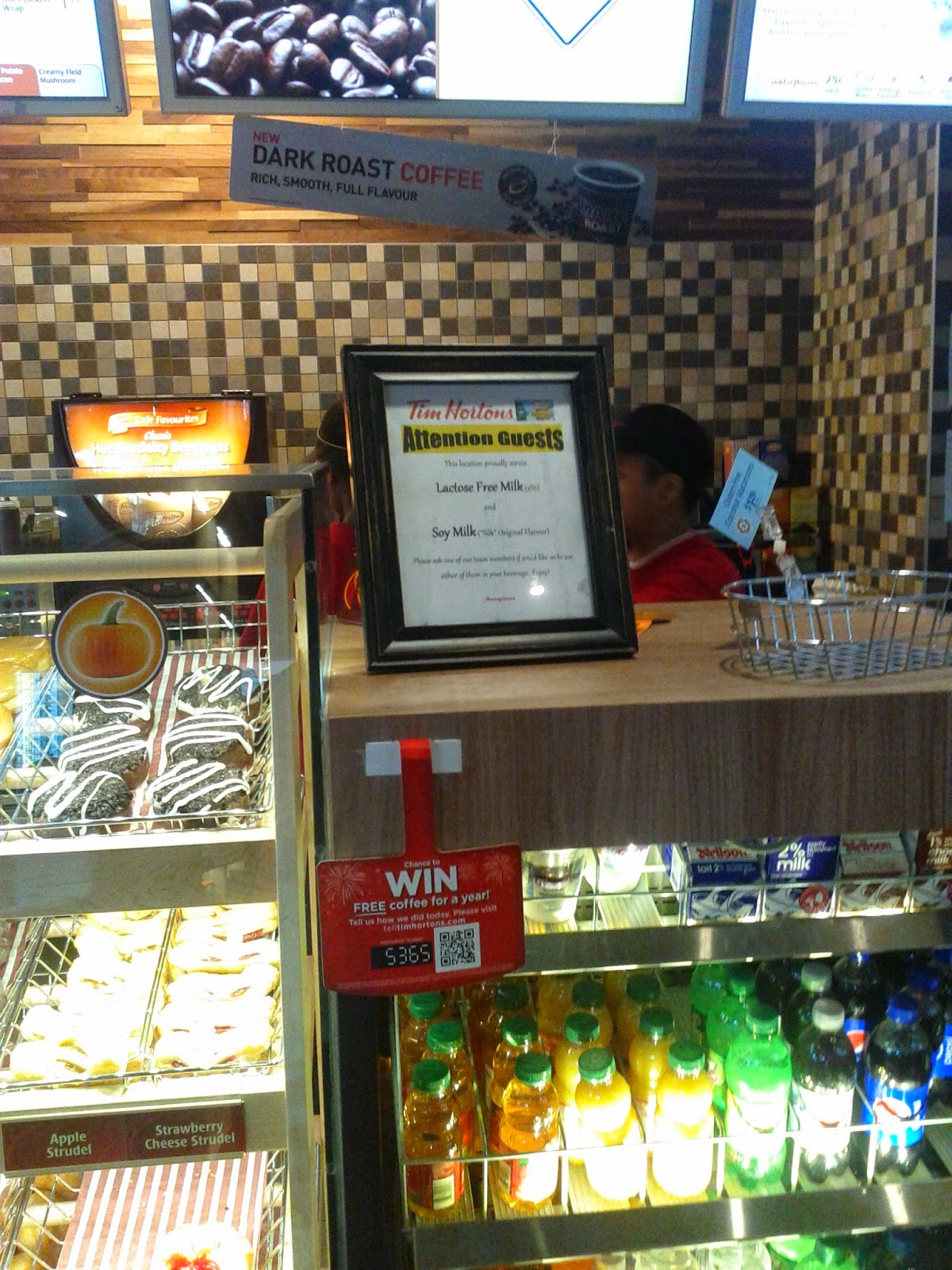 Toronto things Lactose free and soy milk at Fort York Tim Hortons