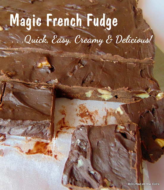 Chocolate Magic French Fudge with walnuts.
