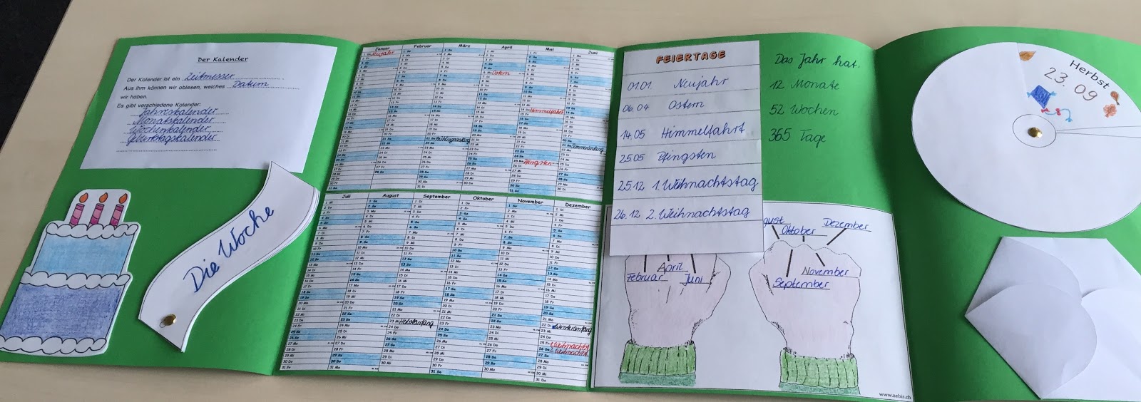 Arnienotizblog: Lapbookbeispiel Kalender