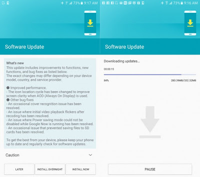 Samsung Galaxy S7 and Galaxy S7 edge update bug fixes