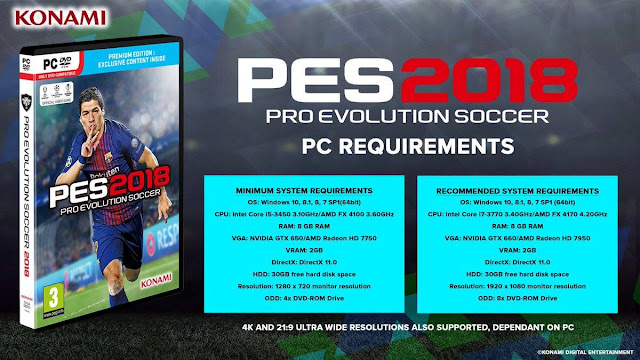 Inilah Spesifikasi PES 2018 untuk PC. Siap Upgrade Hardware?