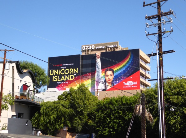 A trip to Unicorn Island movie billboard West Hollywood Unicorn Island movie billboard