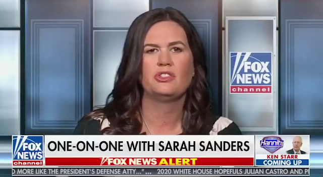 Sarah Huckabee Sanders explains her lie exposed in Mueller report