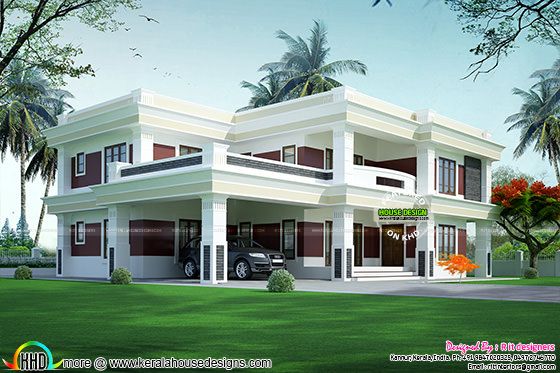 Flat roof luxury home Flat roof luxury home