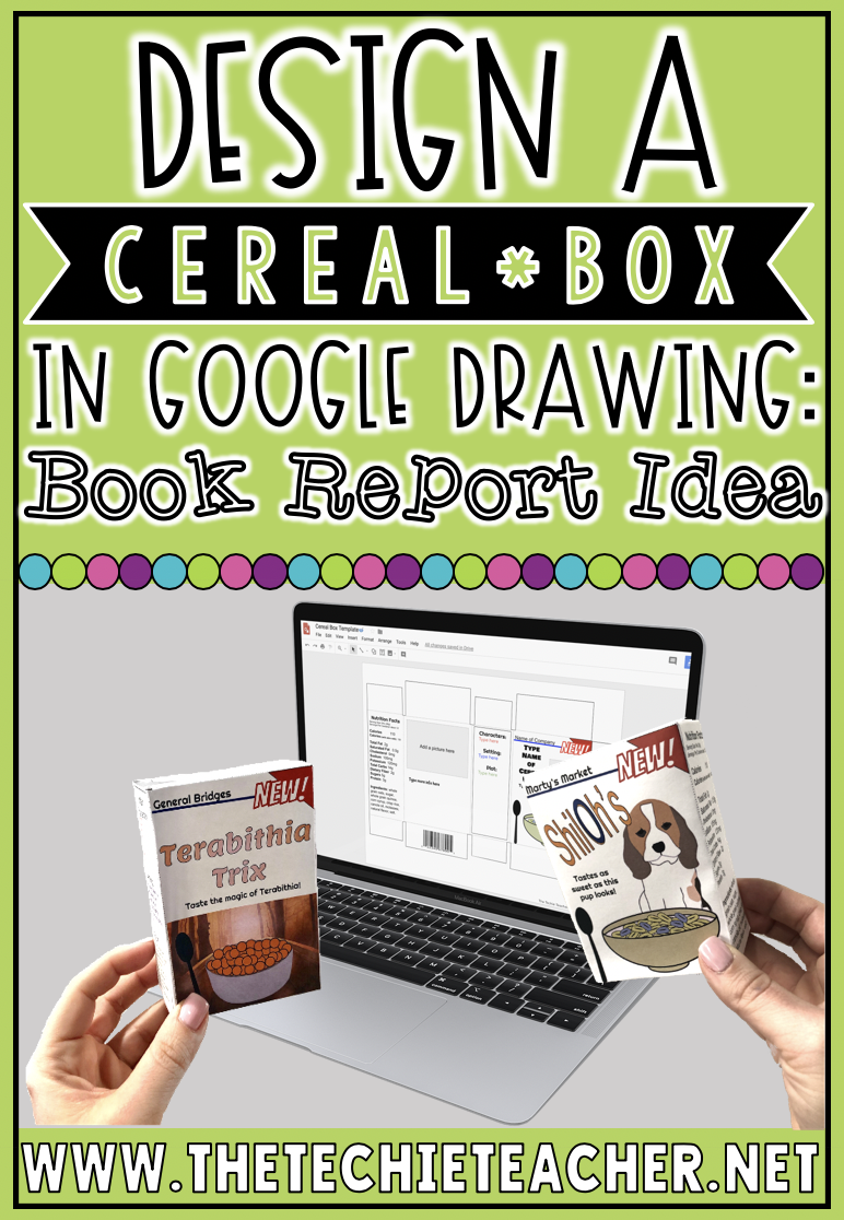 Design a Cereal Box in Google Drawing: Book Report Idea  The For Cereal Box Book Report Template