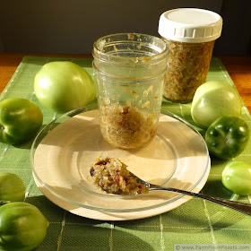 image of green tomato bacon jam and green tomatoes