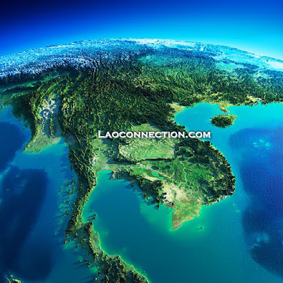 detailed satellite image of Southeast Asia (Laos)
