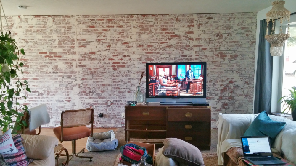 Living Room Makeover German Schmear Faux Brick Wall Little German Schmear Faux Brick Wall How To