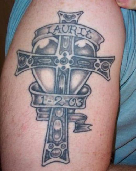 Upper Arm Cross Tattoo Ideas For Men
