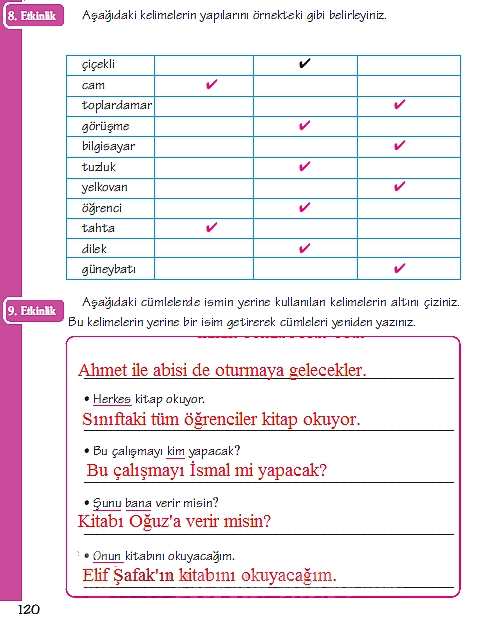 6.Sinif Turkce Evren Yayinlari Ogrenci Calisma Kitabi Sayfa 120 - Ders