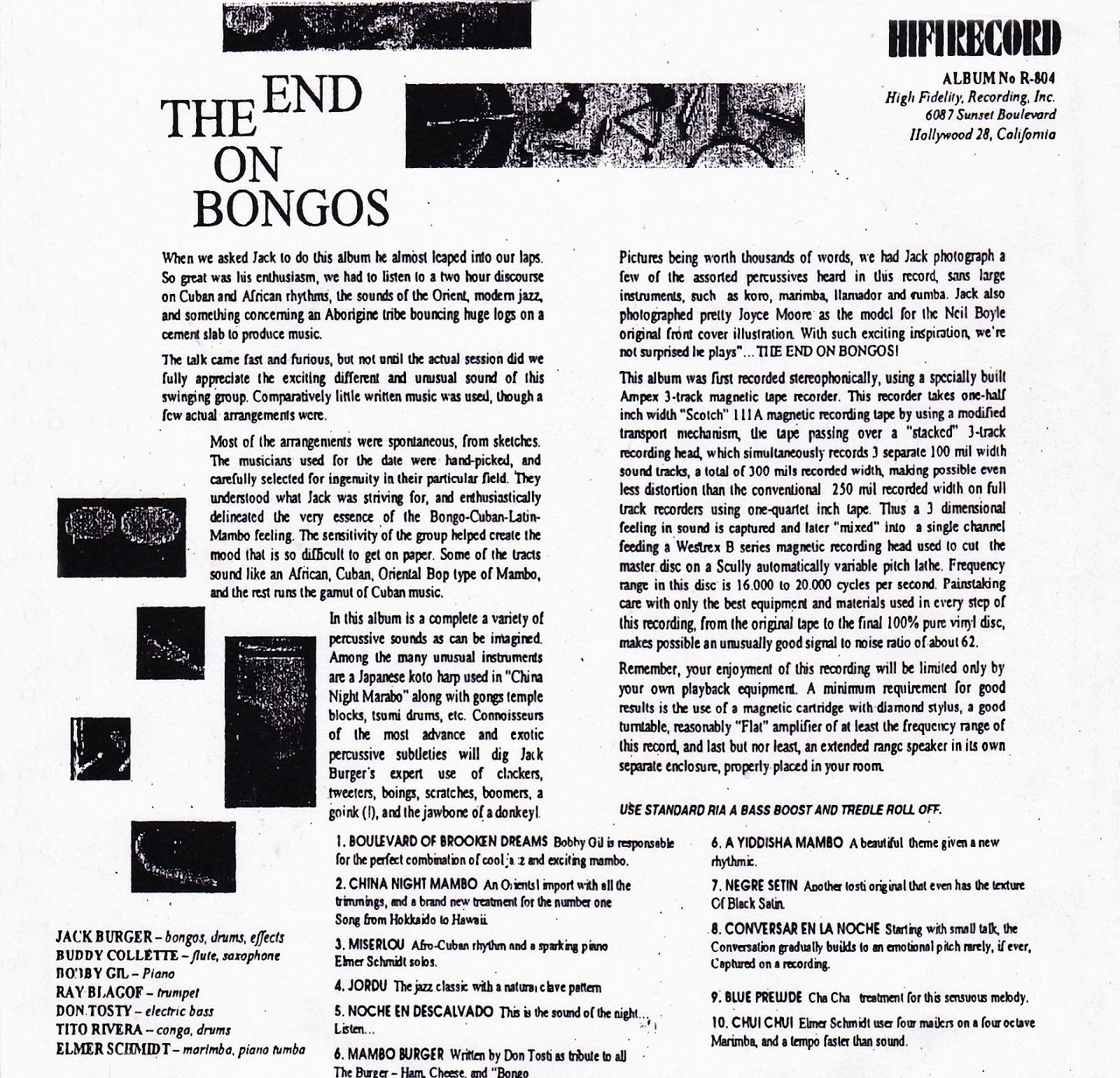 DJCHAMOSABOR JACK BURGER THE END ON BONGOS (1957)