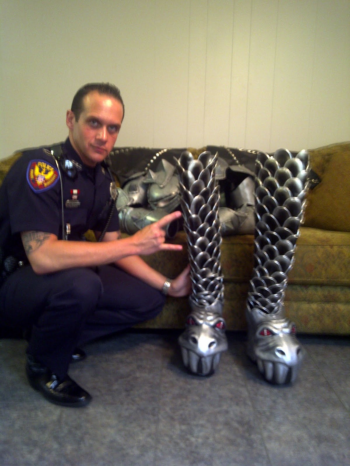 KISS COSTUMES &amp; BOOTS EVEN POLICE OFFICERS WANNA ROCK N