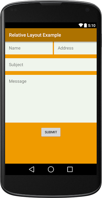 Android Relative Layout Example