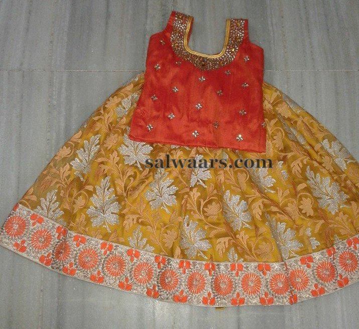 Jute Net Floral Shimmer Skirt - Indian Dresses