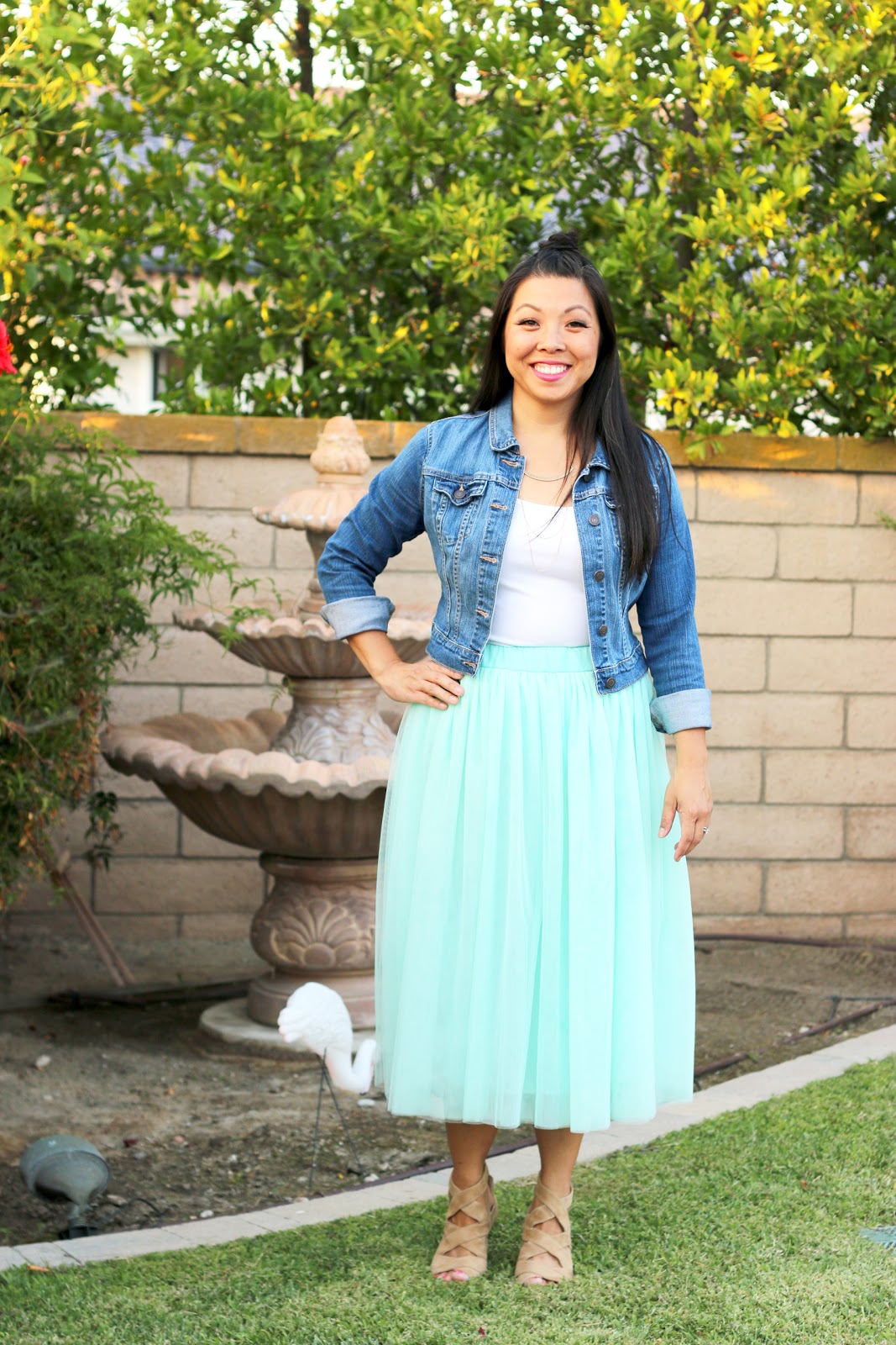 Denim Jacket With Tulle Skirt Fairy Country Chic 