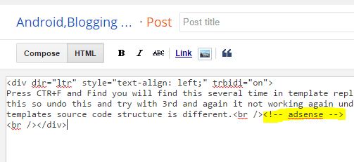Example how to write post in HTML section