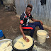 Humility! Arsenal And Nigeria Player, Kelechi Nwakali Shares Photo Of Himself Frying Garri In His Village