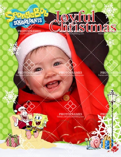 Marco para fotos de navidad y año nuevo de Bob Esponja