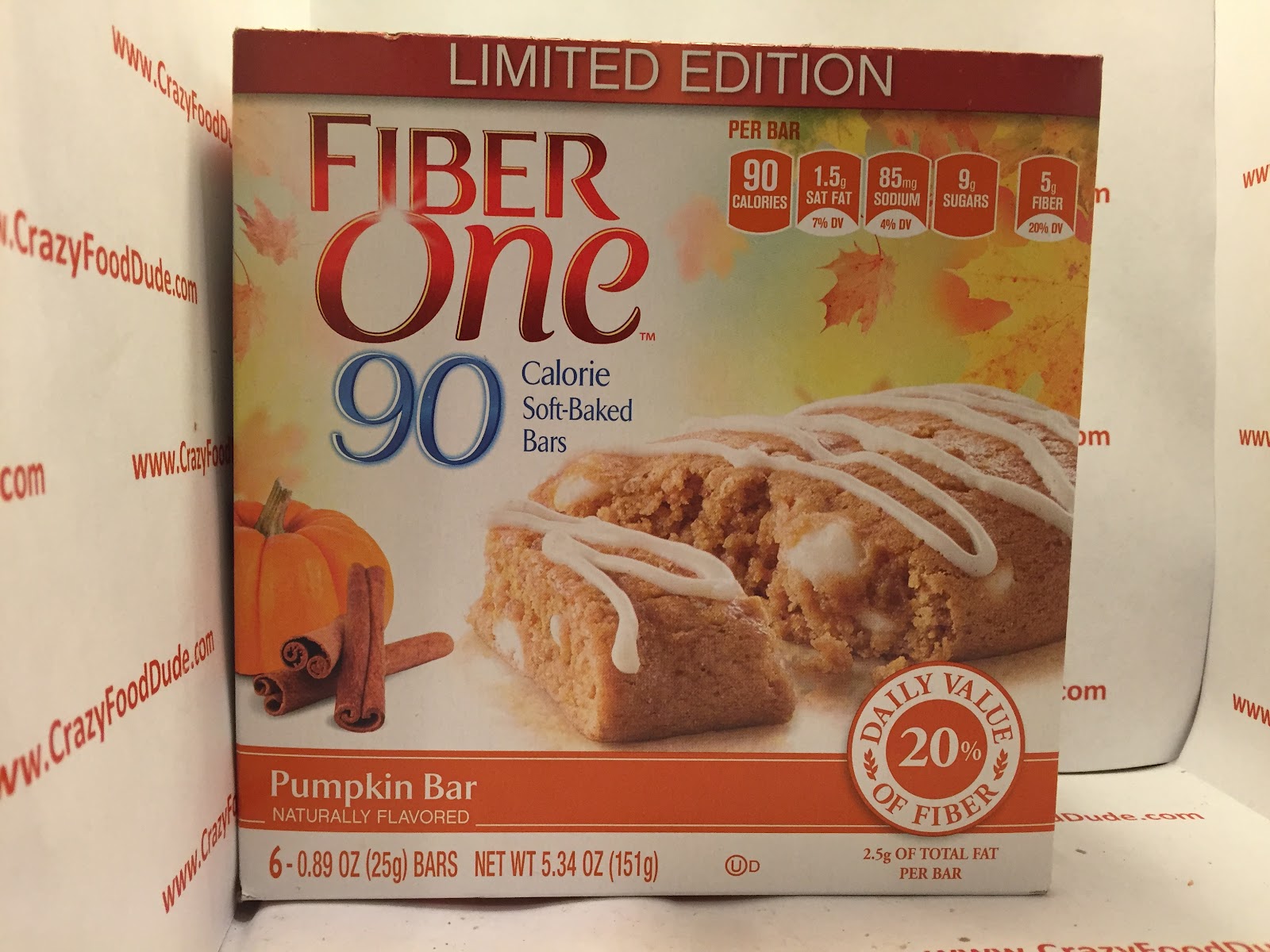 Crazy Food Dude Review Fiber One 90 Calorie Pumpkin SoftBaked Bars