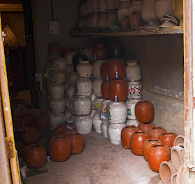 storeroom, pots, water pots, kumbharwada, dharavi, mumbai, india, 