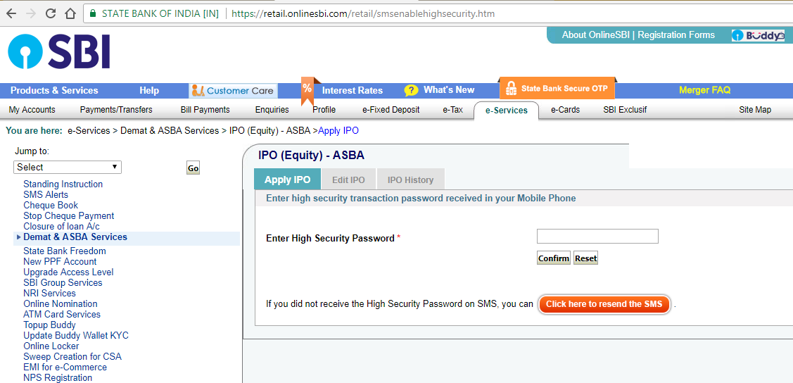 How to fill ipo online sbi