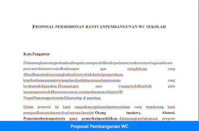 Contoh Proposal Pembangunan WC Disekolah Proposal Pembangunan WC