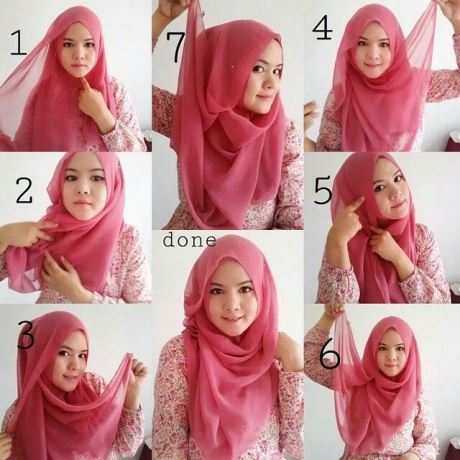 Cara mudah memakai model jilbab segiempat untuk wajah bulat Cara mudah memakai model jilbab segiempat untuk wajah bulat