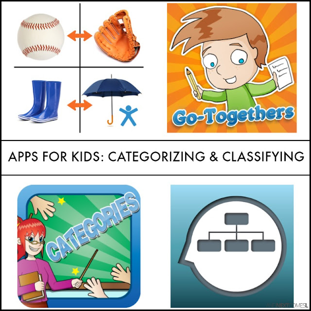 Speech apps for kids with autism or hyperlexia to practice classifying and categorizing objects as well as making associations from And Next Comes L