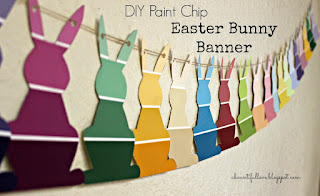DIY Paint Chip Easter Bunny Banner