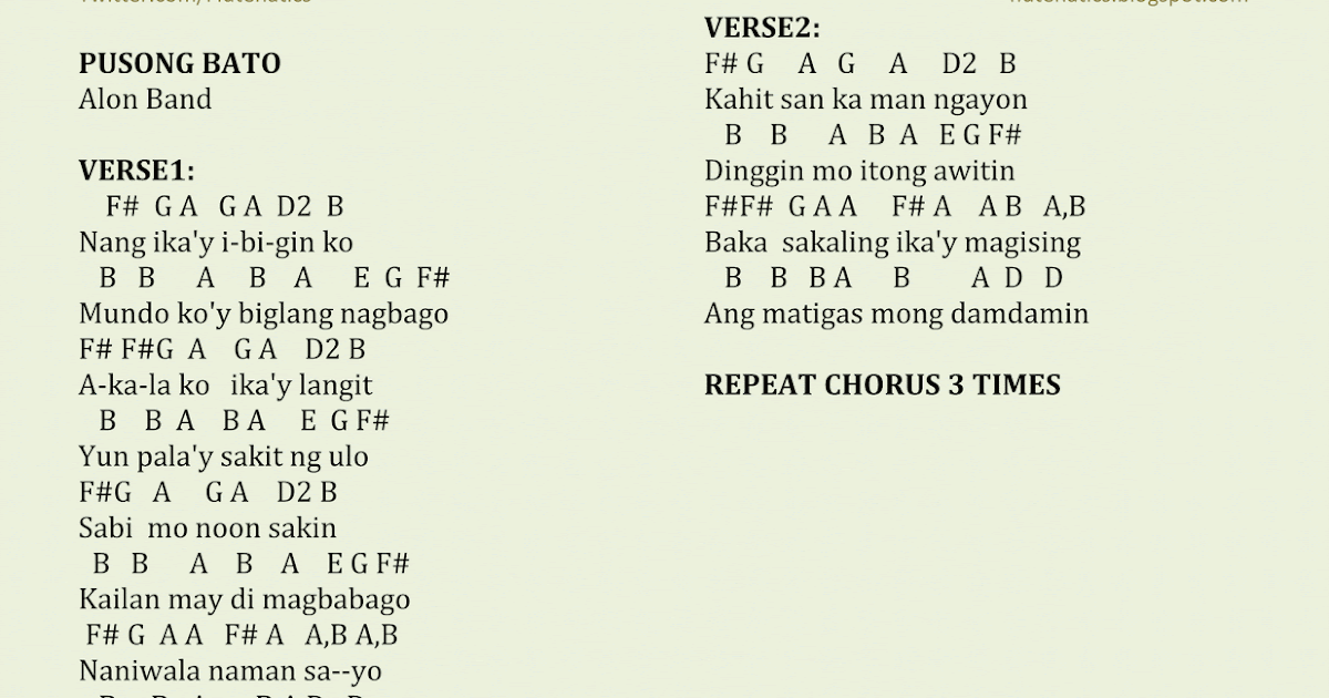 Pusong Bato Flute Chords